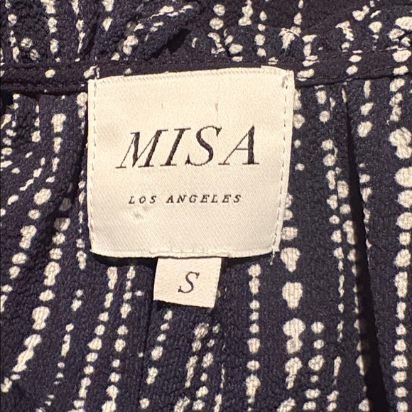MISA Los Angeles Navy Boho Peplum Blouse Size Small - Picture 6 of 6